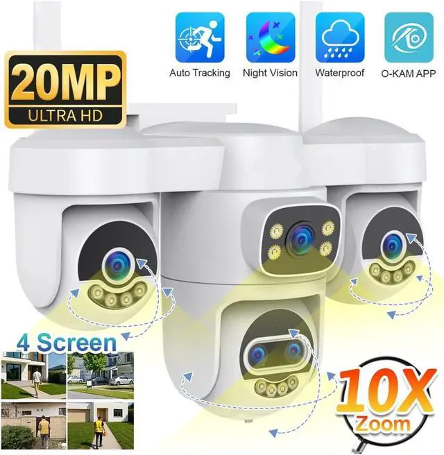Alt view image 3 of 7 - 20MP 5-Lens 3PTZ WiFi Dome Security Camera