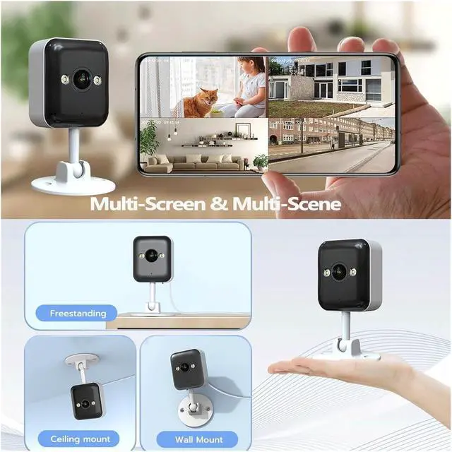 Alt view image 6 of 6 - 1080P Single Lens 2.4G WiFi Cube Security Camera