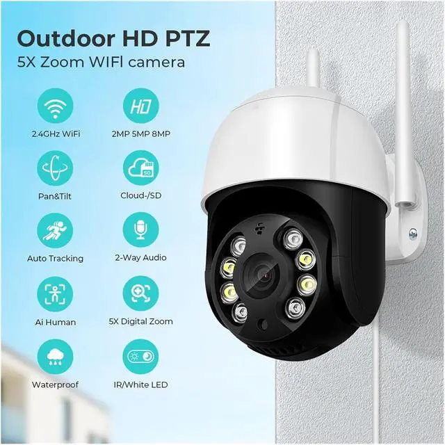 Alt view image 2 of 6 - 8MP Single Lens PTZ 2.4G WiFi Dome Security Camera