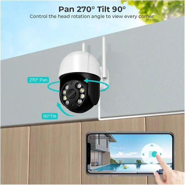 Alt view image 4 of 6 - 8MP Single Lens PTZ 2.4G WiFi Dome Security Camera