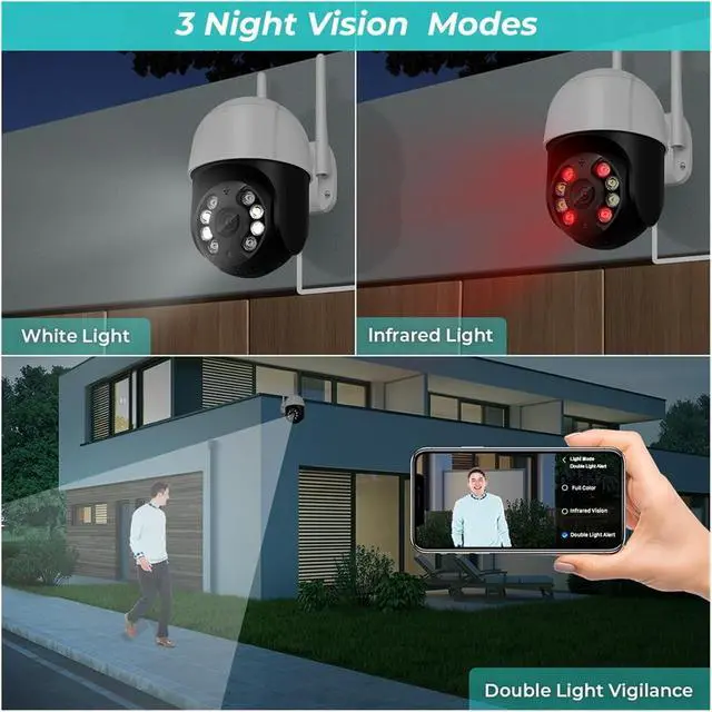 Alt view image 6 of 6 - 8MP Single Lens PTZ 2.4G WiFi Dome Security Camera