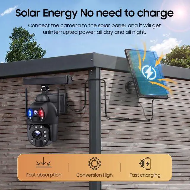 Alt view image 3 of 7 - for UBox 20x Zoom Solar Wireless Outdoor Security Camera, Metal Shell Dual Lens PTZ Camera, WiFi & 4G LTE Cellular Network, Full-Color Night Vision, PIR Motion Detection Outdoor Monitoring camera1