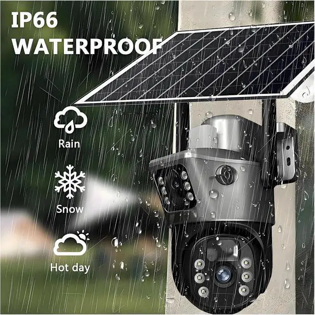 Alt view image 6 of 7 - 8MP 4K Dual Lens 4G WiFi Outdoor PIR Security Camera