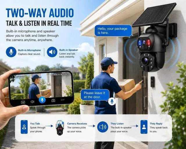 Alt view image 6 of 7 - for UBox 20x Zoom Solar Wireless Outdoor Security Camera, Metal Shell Dual Lens PTZ Camera, WiFi & 4G LTE Cellular Network, Full-Color Night Vision, PIR Motion Detection Outdoor Monitoring camera1