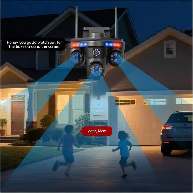 Alt view image 4 of 6 - WiFi Outdoor Multi-Lens PTZ Wireless Security IP Camera
