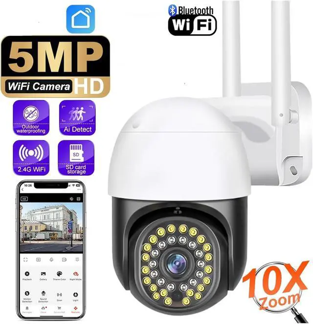 Alt view image 2 of 7 - 5MP WiFi PTZ Camera 10X Zoom AI Human Auto Tracking