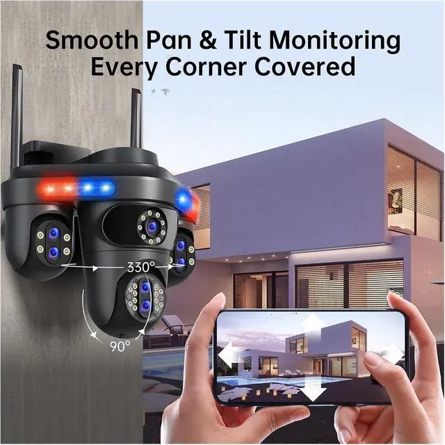 Alt view image 3 of 6 - 35MP 7 Lens 4 Screen WiFi PTZ Camera 10X Zoom