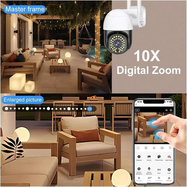 Alt view image 5 of 7 - 5MP WiFi PTZ Camera 10X Zoom AI Human Auto Tracking