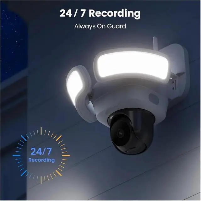 Alt view image 6 of 6 - 4K Floodlight Wired Outdoor Security Camera 360° Coverage