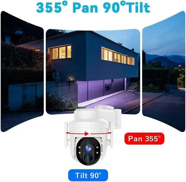 Alt view image 3 of 7 - WiFi PTZ Solar Outdoor 3MP IP65 Home Security Surveillance Camera