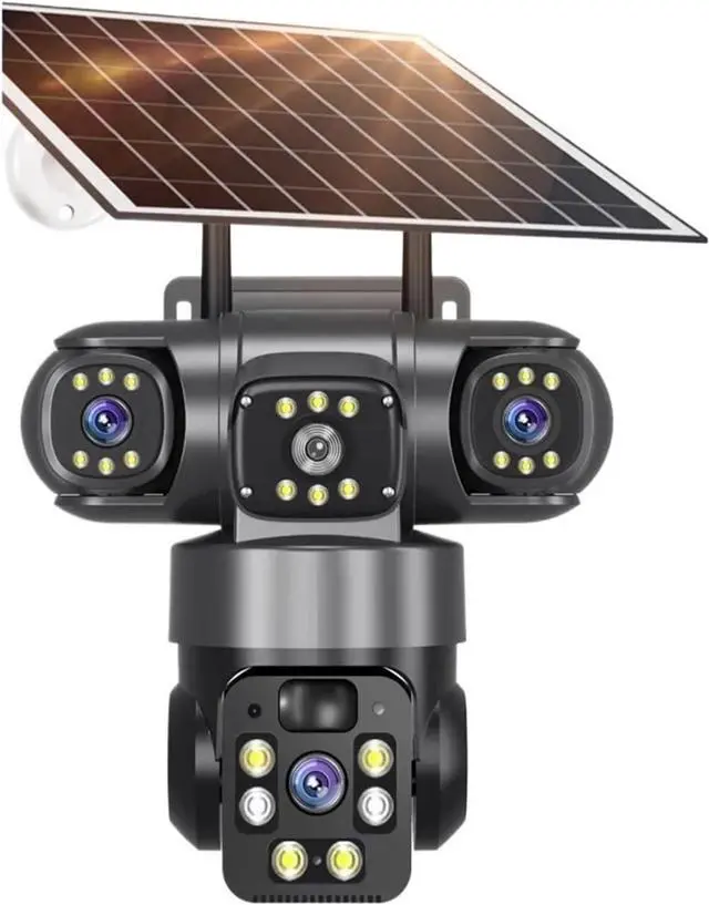 Main image of 12MP 6K 3 Lens 3 Screen 4G Solar Outdoor Security Camera