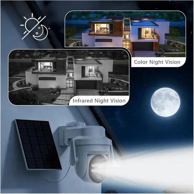Alt view image 4 of 7 - 4MP 2K WiFi Solar Dome Camera Outdoor Wireless Surveillance Camera
