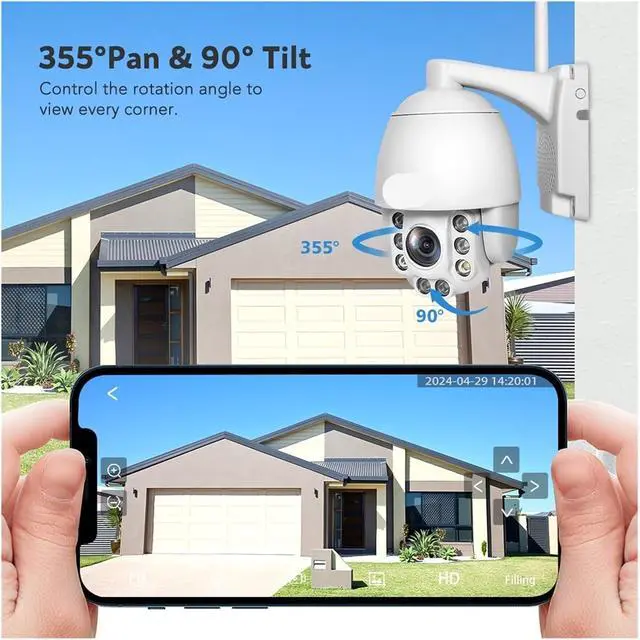 Alt view image 2 of 6 - 5MP/8MP 5X Zoom 4G Wireless Camera AI Tracking Two Way Audio