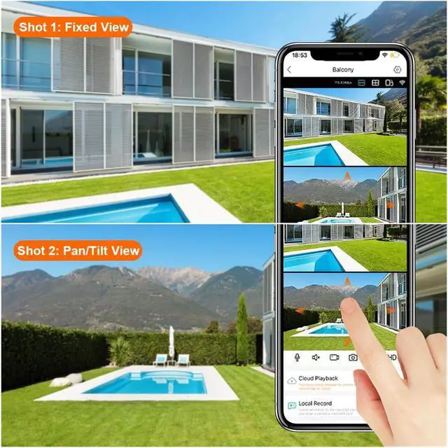 Alt view image 3 of 6 - 8MP 4K Dual Lens Dual Screen PTZ WiFi Security Camera