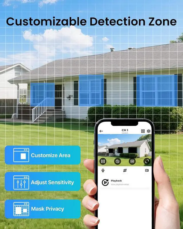 Alt view image 7 of 7 - ZOSI 1080P 16CH H.265+ Security DVR System with 4TB HDD & AI Human/Vehicle Detection, Includes 4 Pack 2MP Dome Cameras with Night Vision, Hybrid 4-in-1, 24/7 Recording, Remote Access.