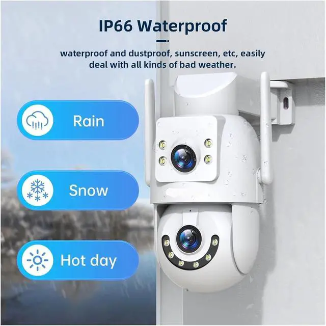 Alt view image 5 of 6 - 4MP Dual Lens Dual Screen WiFi PTZ Security Camera