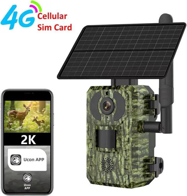 Alt view image 3 of 7 - 2K 4G Solar Trail Camera No Glow Night Vision IP65