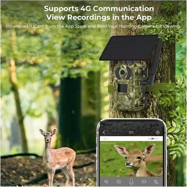 Alt view image 4 of 7 - 2K 4G Solar Trail Camera No Glow Night Vision IP65