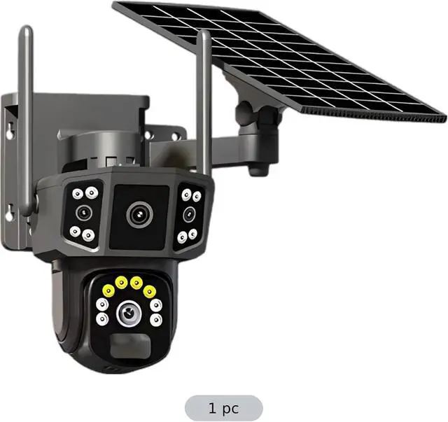 Alt view image 6 of 6 - 4G LTE Solar Powered Security Camera, Wireless Outdoor Camera with 2MP Dual Lens, Full Color Night Vision, Human Detection, IP65 Waterproof, Low Power Consumption, Pan and Tilt for Outdoor Use
