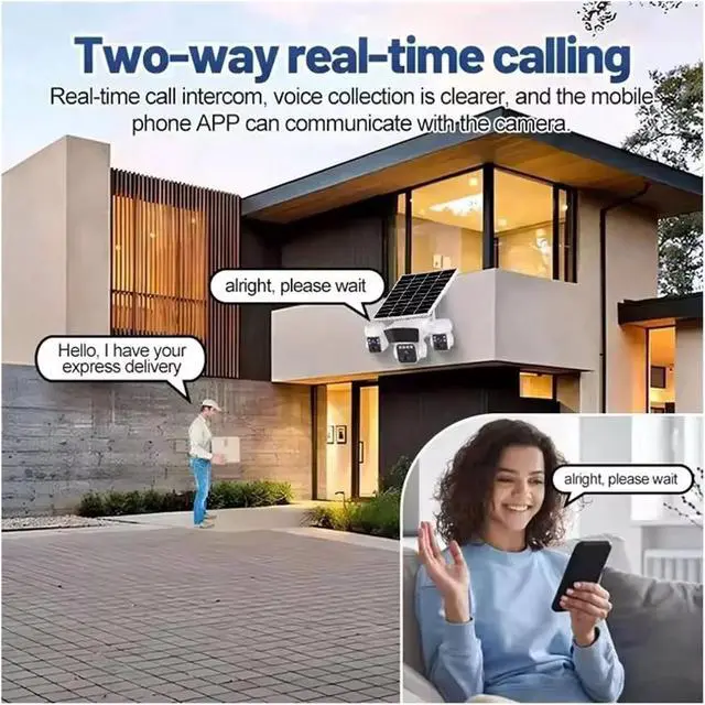 Alt view image 3 of 6 - 10K 20MP 4-Lens 4G WiFi Solar 360° PTZ Bullet Camera