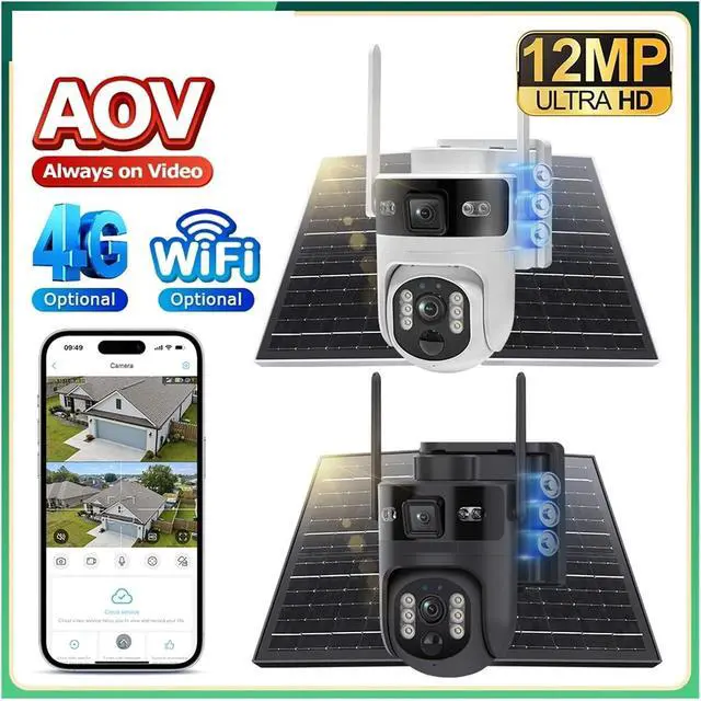 Alt view image 3 of 7 - 12MP Dual Lens Solar PTZ Security Camera