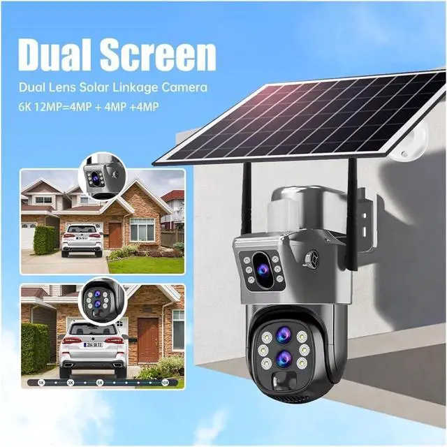 Alt view image 5 of 7 - 4G Solar Outdoor Triple Lens PTZ Security Camera
