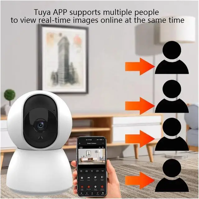 Alt view image 4 of 6 - 2MP 1080P Indoor 2.4G WiFi PTZ Security Camera