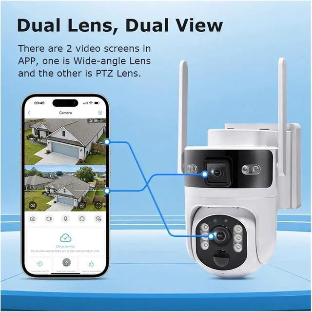 Alt view image 5 of 7 - 12MP Dual Lens Solar PTZ Security Camera