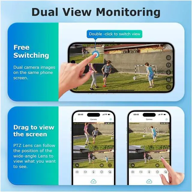 Alt view image 6 of 7 - 12MP Dual Lens Solar PTZ Security Camera