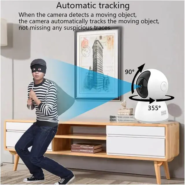 Alt view image 6 of 6 - 2MP 1080P Indoor 2.4G WiFi PTZ Security Camera