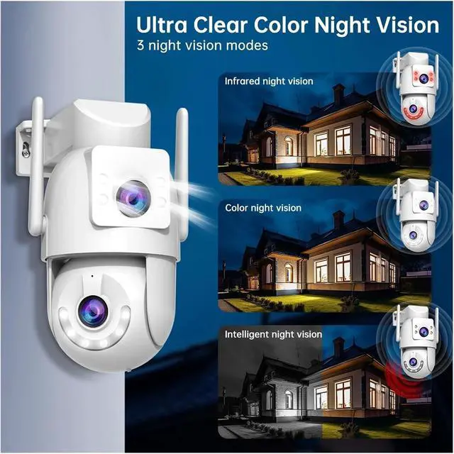 Alt view image 5 of 6 - 4K Dual Lens 5G WiFi PTZ Outdoor Camera