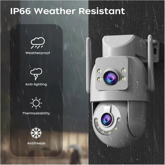Alt view image 4 of 6 - 4K Dual Lens 5G WiFi PTZ Outdoor Camera