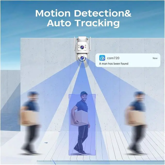 Alt view image 3 of 6 - 4K Dual Lens 5G WiFi PTZ Outdoor Camera