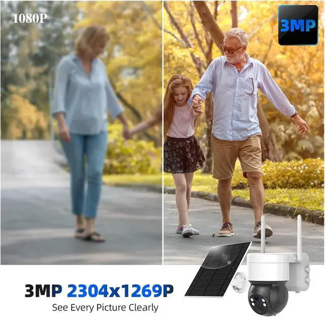 Alt view image 5 of 7 - 3MP Solar PTZ 2.4G WiFi /4G LTE Outdoor Security Camera