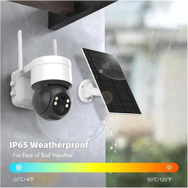 Alt view image 7 of 7 - Solar Outdoor PTZ Security Camera
