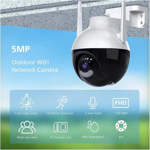 Alt view image 2 of 6 - 4MP 2K WiFi PTZ Dome Indoor Security IP Camera