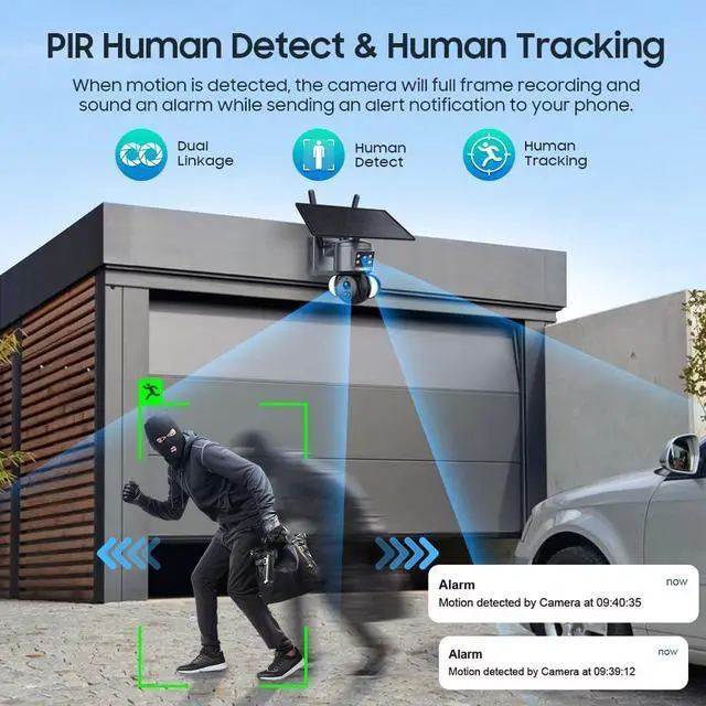 Alt view image 3 of 7 - AOV 24/7 Recording Security Camera, 2.4GHz WiFi for Outdoor Scenes