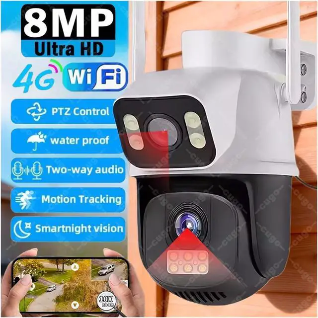 Alt view image 3 of 7 - 8MP Dual Lens PTZ IP66 Security Camera