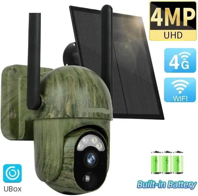 Alt view image 3 of 7 - 4MP 4G WiFi Solar Outdoor Security Camera IP66 Waterproof