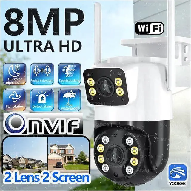 Alt view image 2 of 7 - 4K 8MP Dual Lens PTZ WiFi Outdoor Security IP Camera
