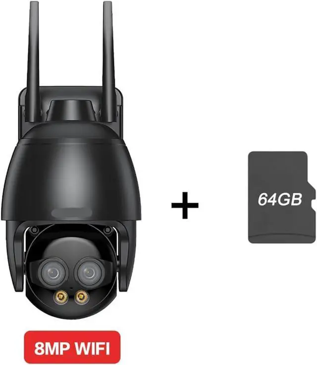 Alt view image 2 of 7 - 8MP Dual Lens Outdoor POE 4G WiFi Security IP Camera