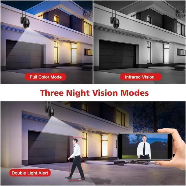 Alt view image 6 of 7 - 8MP Dual Lens Outdoor POE 4G WiFi Security IP Camera