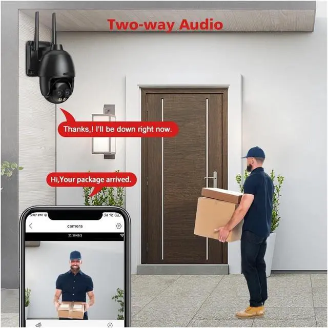 Alt view image 7 of 7 - 8MP Dual Lens Outdoor POE 4G WiFi Security IP Camera