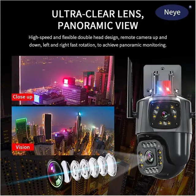 Alt view image 4 of 6 - 8MP Dual Lens 2.4G WiFi Dome Security Camera