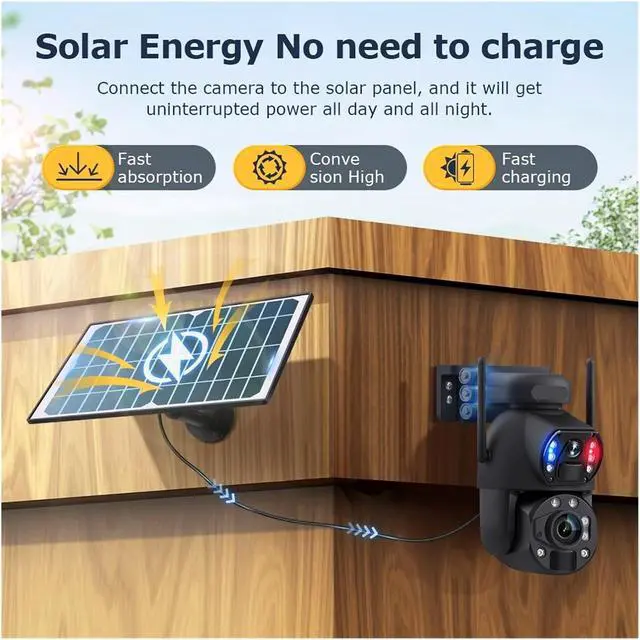 Alt view image 7 of 7 - 12MP 6K 36X Zoom Dual Lens 4G Solar Camera 12000mAh