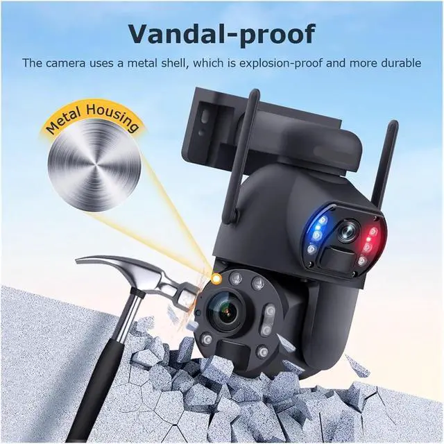Alt view image 6 of 7 - 12MP 6K 36X Zoom Dual Lens 4G Solar Camera 12000mAh