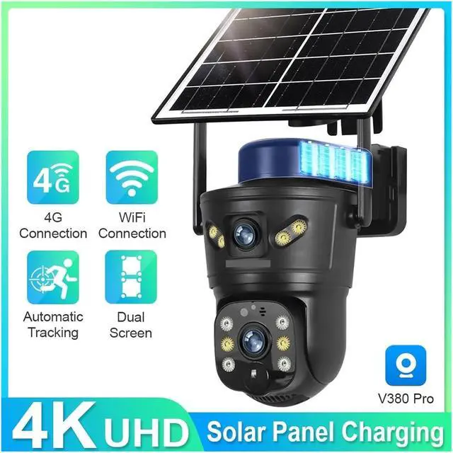 Alt view image 3 of 3 - 8MP Dual Lens Solar PTZ WiFi 4G Outdoor Security Camera