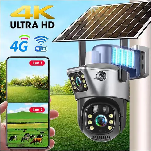 Alt view image 3 of 7 - 8MP 4K Dual Lens 4G WiFi Solar Camera