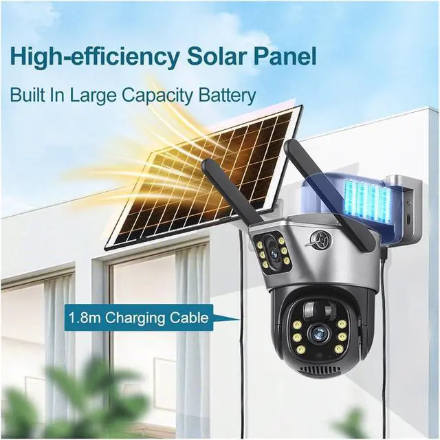 Alt view image 5 of 7 - 8MP 4K Dual Lens 4G WiFi Solar Camera
