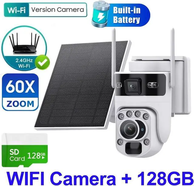 Alt view image 2 of 7 - 12MP 6K 60X Zoom 4G Solar PTZ Camera Ubox App